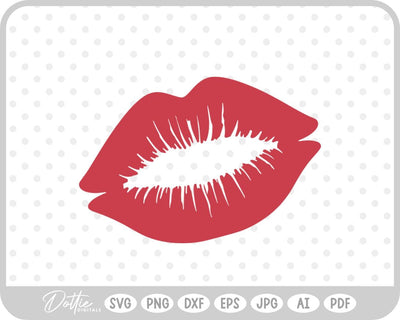 Lips Lipstick Stain Kiss Valentine's Day SVG DottieDigitals 