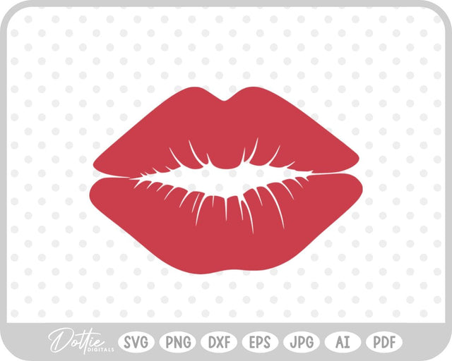 Lips Lipstick Stain Kiss Valentine's Day SVG DottieDigitals 