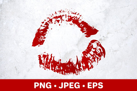 Lips print sublimation design. Distressed lipstick kiss PNG Sublimation LaBelezoka 