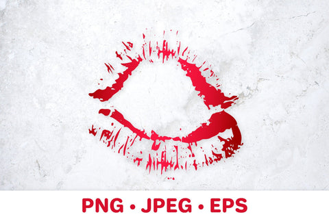 Lips print sublimation. Distressed lipstick kiss PNG Sublimation LaBelezoka 