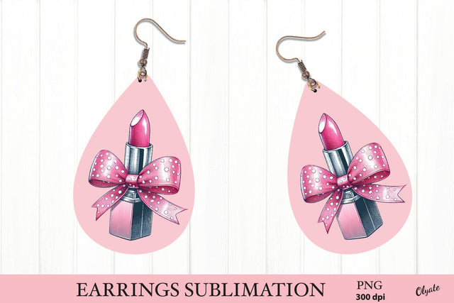 Lipstick Coquette PNG. Teardrop Earring PNG Sublimation Olga Terlyanskaya 