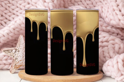 Liquid Gold Drips 20oz Tumbler Wrap Sublimation DesignSVG 