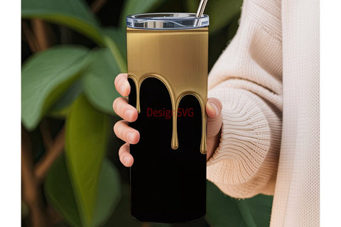 Liquid Gold Drips 20oz Tumbler Wrap Sublimation DesignSVG 