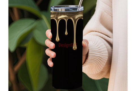 Liquid Gold Drips 20oz Tumbler Wrap Sublimation DesignSVG 
