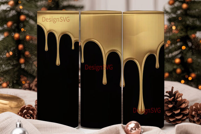 Liquid Gold Drips 20oz Tumbler Wrap Sublimation DesignSVG 