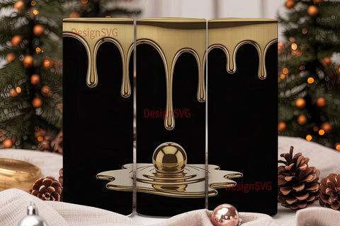 Liquid Gold Drips 20oz Tumbler Wrap Sublimation DesignSVG 