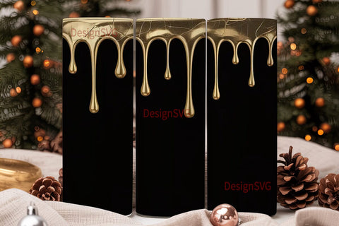 Liquid Gold Drips 20oz Tumbler Wrap Sublimation DesignSVG 