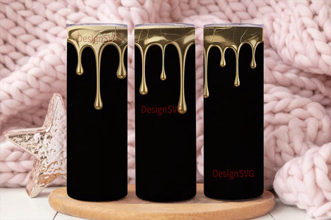 Liquid Gold Drips 20oz Tumbler Wrap Sublimation DesignSVG 