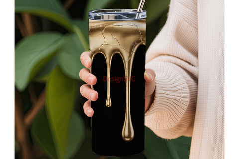 Liquid Gold Drips 20oz Tumbler Wrap Sublimation DesignSVG 
