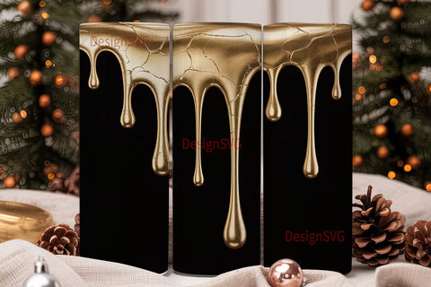 Liquid Gold Drips 20oz Tumbler Wrap Sublimation DesignSVG 