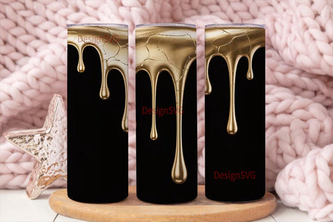 Liquid Gold Drips 20oz Tumbler Wrap Sublimation DesignSVG 