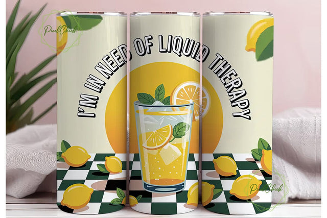 Liquid Therapy 20oz Tumbler Wrap Sublimation PixelChick 