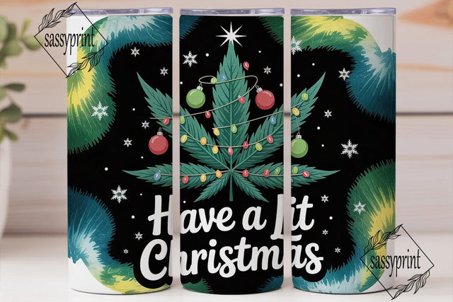 Lit Christmas Tumbler Wrap Sublimation sassyprint 