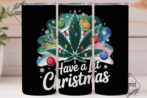Lit Christmas Tumbler Wrap Sublimation sassyprint 