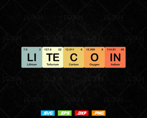 Litecoin Periodic Table Cryptocurrency BTC Funny Vintage Vector T-shirt Design Png Svg Files, Crypto Dogecoin Blockchain svg files SVG DesignDestine 