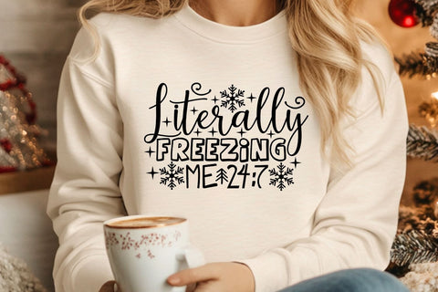 Literally Freezing| Funny Winter Season SVG Cutting Files. SVG CosmosFineArt 