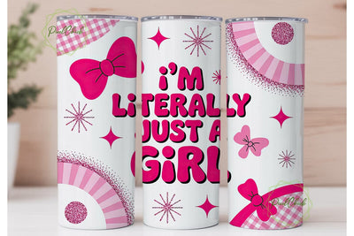 Literally Just A Girl 20oz Tumbler Wrap Sublimation PixelChick 
