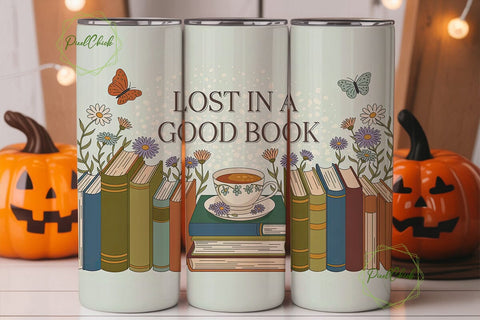 Literary Garden Tea Reading 20oz Tumbler Sublimation PixelChick 