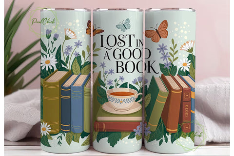 Literary Garden Tea Reading 20oz Tumbler Sublimation PixelChick 