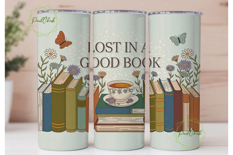 Literary Garden Tea Reading 20oz Tumbler Sublimation PixelChick 