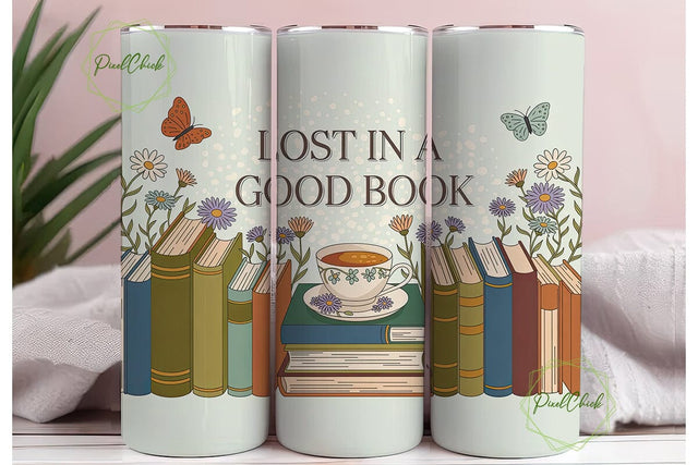 Literary Garden Tea Reading 20oz Tumbler Sublimation PixelChick 