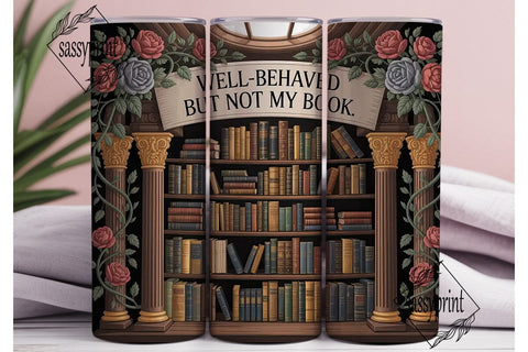 Literary Roses 20oz Tumbler Wrap Sublimation sassyprint 