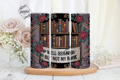 Literary Roses 20oz Tumbler Wrap Sublimation sassyprint 