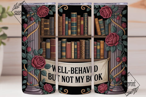 Literary Roses 20oz Tumbler Wrap Sublimation sassyprint 