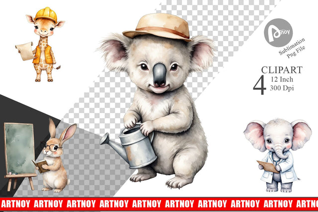 Little Animal Jobs Clipart Sublimation artnoy 