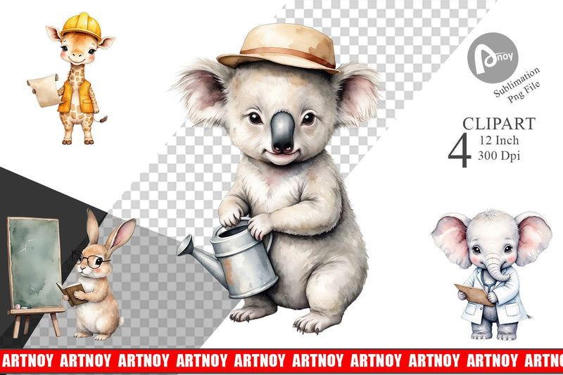 Little Animal Jobs Clipart Sublimation artnoy 