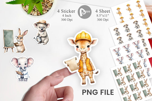Little Animal Jobs Sticker Sublimation artnoy 