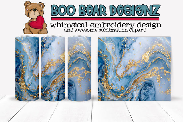 Little Blue Marble Sublimation Tumbler Sublimation Boo Bear Designz 