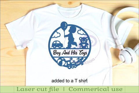 Little Boy and Toys name sign svg laser cut SVG APInspireddesigns 