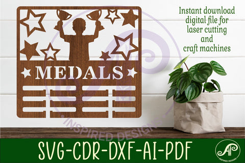 Little boy medals holder laser cut SVG APInspireddesigns 