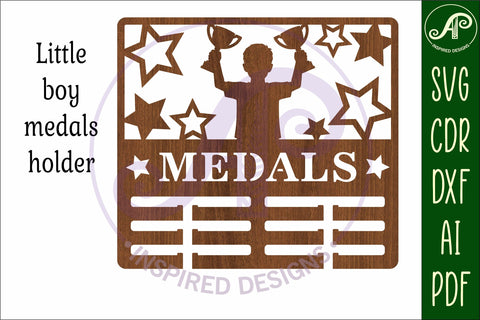 Little boy medals holder laser cut SVG APInspireddesigns 