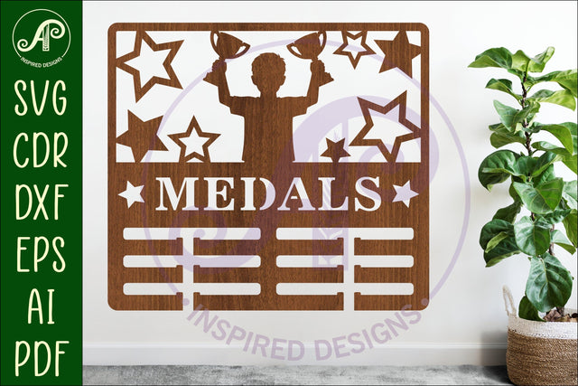Little boy medals holder laser cut SVG APInspireddesigns 