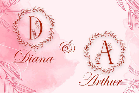 Little Buds Monogram Wreath Font Dm Letter Studio 