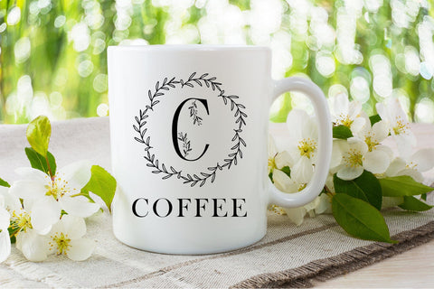 Little Buds Monogram Wreath Font Dm Letter Studio 