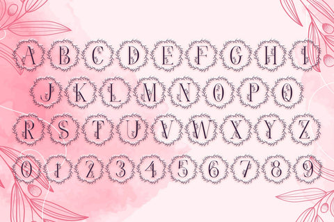 Little Buds Monogram Wreath Font Dm Letter Studio 