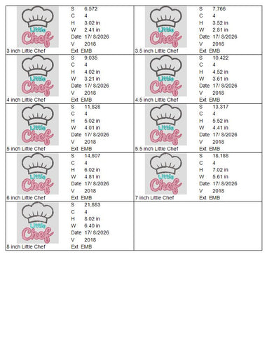 Little Chef Machine Embroidery Design – Kids Chef Hat Cooking Embroidery File Embroidery/Applique DESIGNS PatternFeed8 