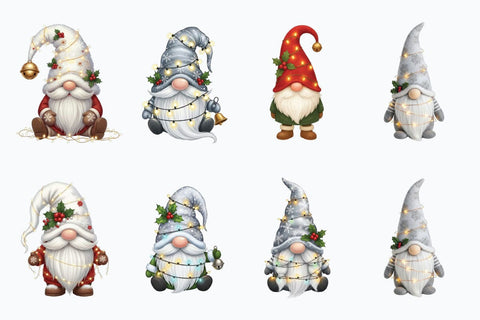 Little Christmas Gnomes Clipart Set – Festive Winter PNG Bundle – Digital Download Sublimation Debashish Barman 