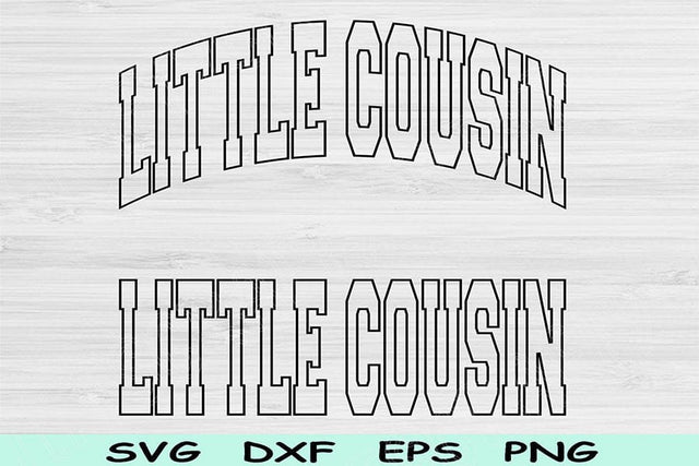 Little Cousin Svg Dxf Cut File, Little Cousin Png, Lil Cous Svg Files For Cricut, New Cousin Svg Block Wave Text Sublimation Digital Designs SVG TiffsCraftyCreations 