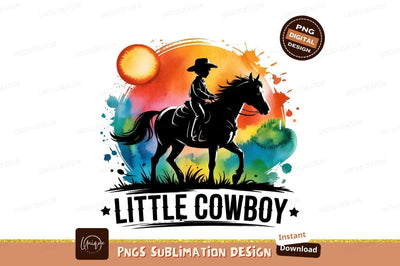 Little Cowboy Riding Horse Sublimation Png Sublimation Designangry 