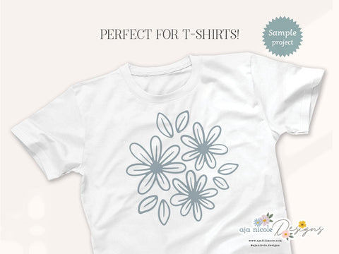 Little Daisies Floral SVG Cut File SVG Aja Nicole Designs 