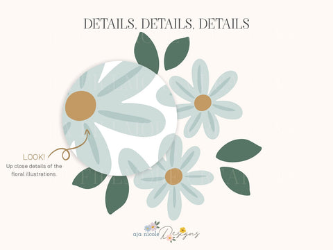 Little Daisies Floral SVG Cut File SVG Aja Nicole Designs 