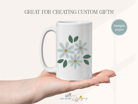 Little Daisies Floral SVG Cut File SVG Aja Nicole Designs 