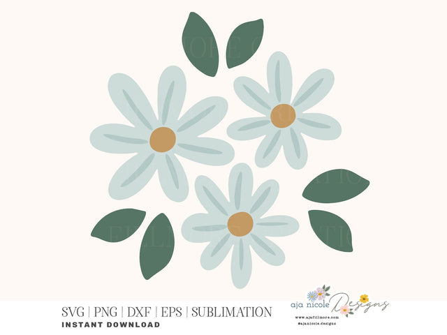 Little Daisies Floral SVG Cut File SVG Aja Nicole Designs 