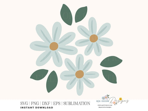Little Daisies Floral SVG Cut File SVG Aja Nicole Designs 