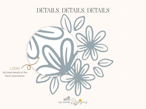 Little Daisies Floral SVG Cut File SVG Aja Nicole Designs 