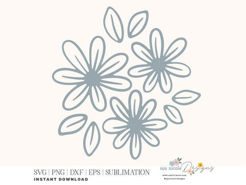 Little Daisies Floral SVG Cut File SVG Aja Nicole Designs 